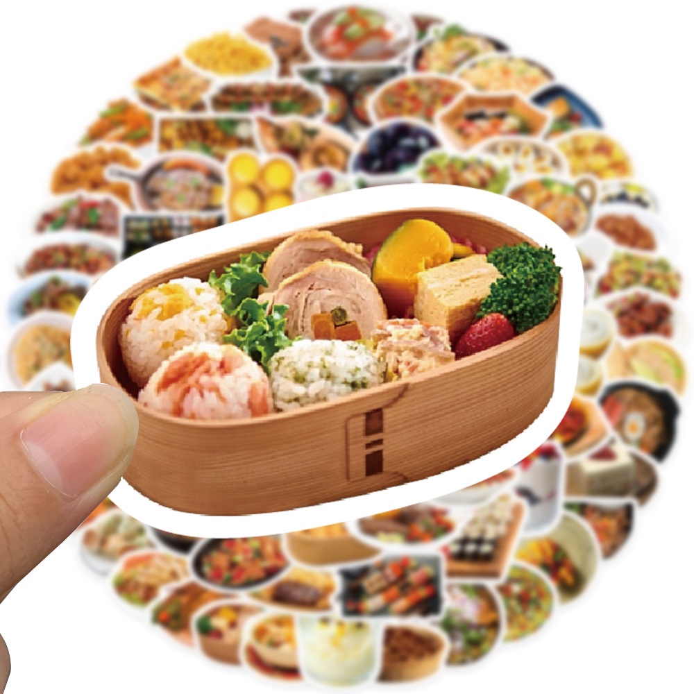 Sticker đồ ăn chống nước dán laptop, hình dán điện thoại, mũ bảo hiểm, vali sét 90 miếng