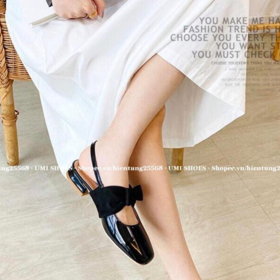 [NEW] Giày búp bê nữ đế cao 3cm gót vuông mũi vuông quai cài sau nhẹ nhàng đi làm văn phòng công sở đi chơi đẹp xinh nơ | BigBuy360 - bigbuy360.vn