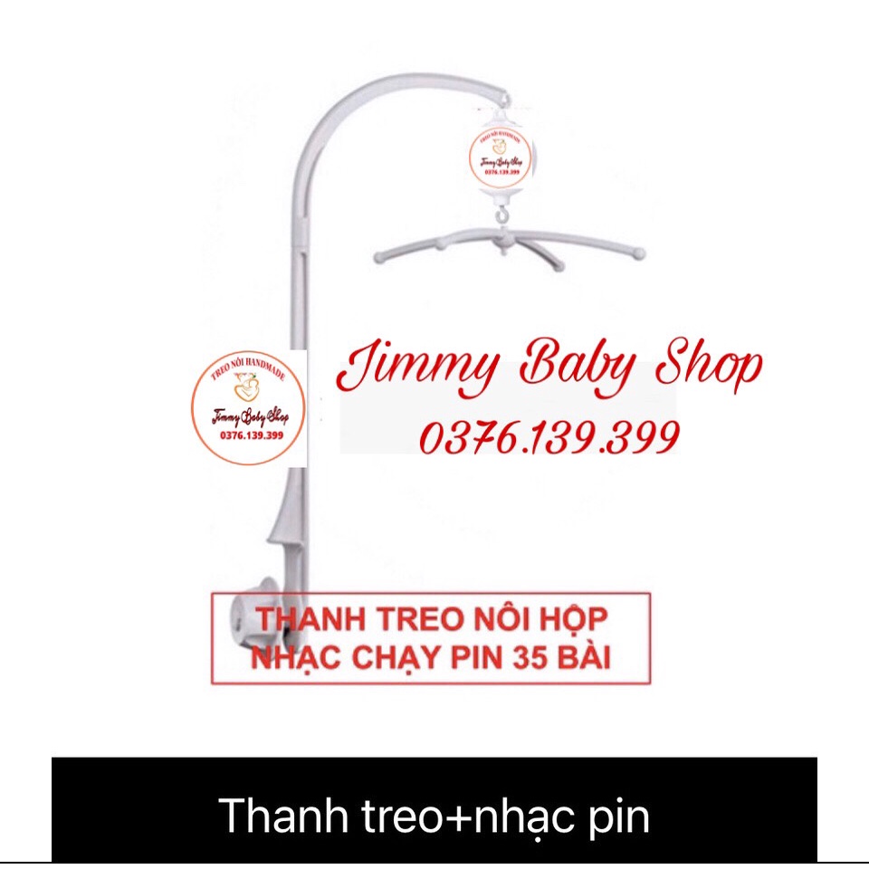 Thanh treo nôi hộp nhạc vặn cót và pin 35 bài