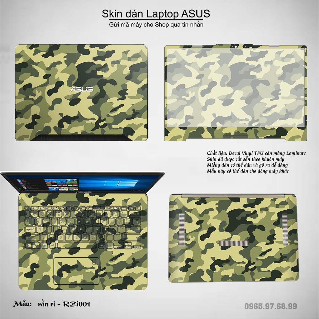 Skin dán Laptop Asus in hình rằn ri (inbox mã máy cho Shop)