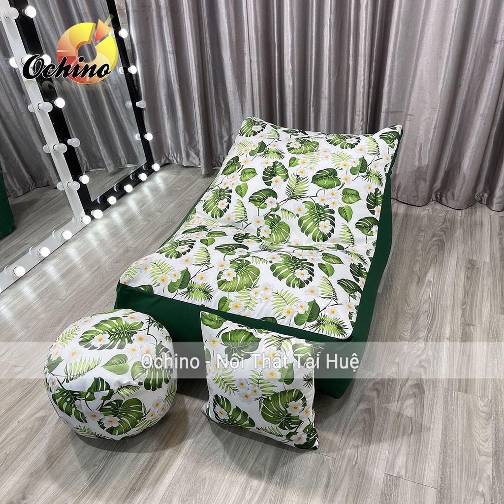 Ghế Lười Sofa Giường Kèm Hạt Xốp Thư Giãn Có 2 Lớp Cao Cấp, Ghế Hạt Xốp Họa Tiết Hiện Đại (Đủ Mẫu)