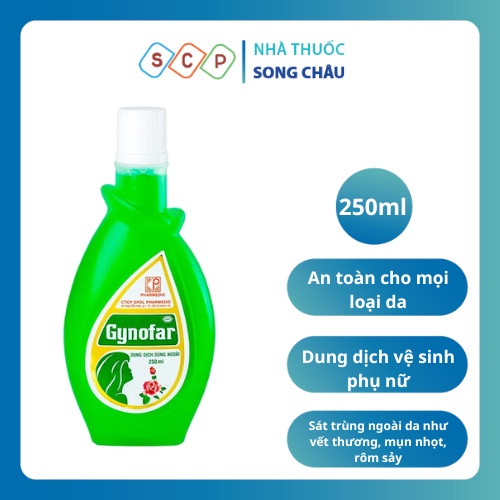 Dung dịch vệ sinh phụ nữ Gynofar Pharmedic Chai 250ml | 500ml | ngứa viêm