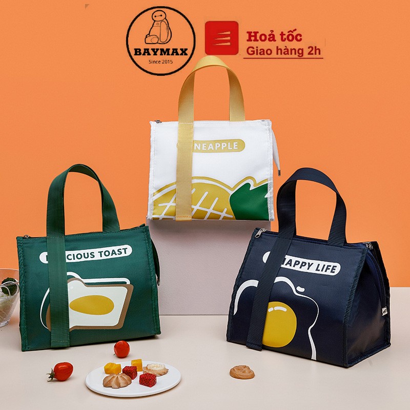 🔥🔥 🔥 Túi giữ nhiệt đựng đồ ăn SANDWICH vải Oxfoxd 3 lớp, lót nhôm, khoá kéo, túi đựng cơm giữ nhiệt văn phòng loại 1
