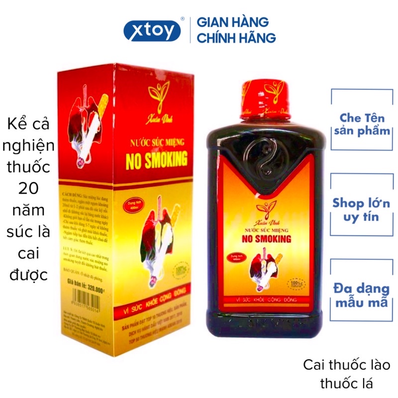 [ Mua lẻ giá sỉ ] Nước súc miệng cai thuốc lá thuốc lào vĩnh viễn Xuân Vinh 400ml