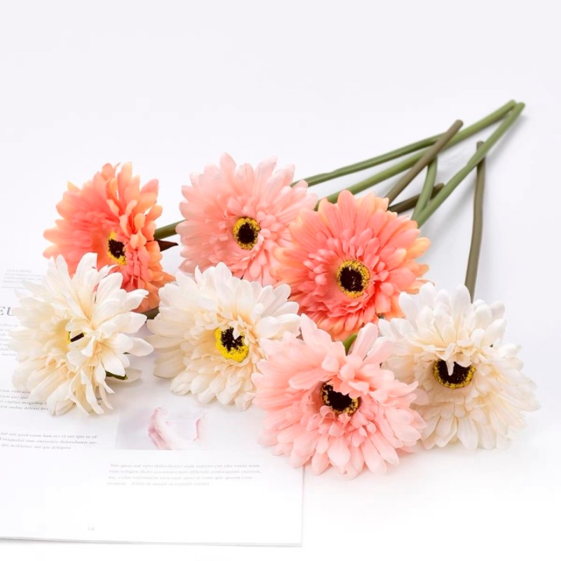 Bó Hoa Cúc Gerbera Giả Bằng Lụa Nhiều Màu Trang Trí Phòng Khách / Sân Vườn / Khách Sạn