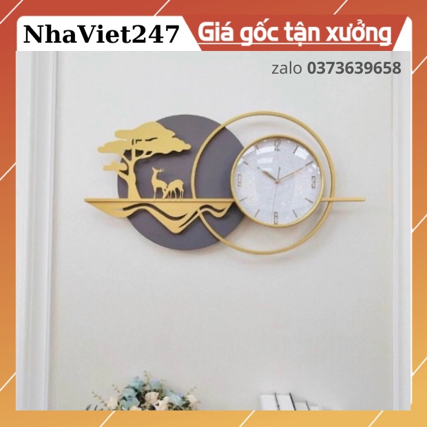 Đồng Hồ Treo Tường Trang Trí-Mã 2233-Kt 92x50cm-đồng hồ tranh,decor đẹp,giá rẻ-quà tặng ý ngĩa-hàng nhập khẩu -bh 5 năm