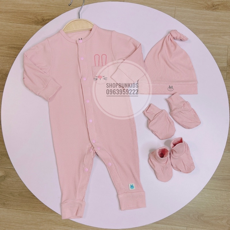 Body vải tăm LIL Little love Bộ liền thân sơ sinh