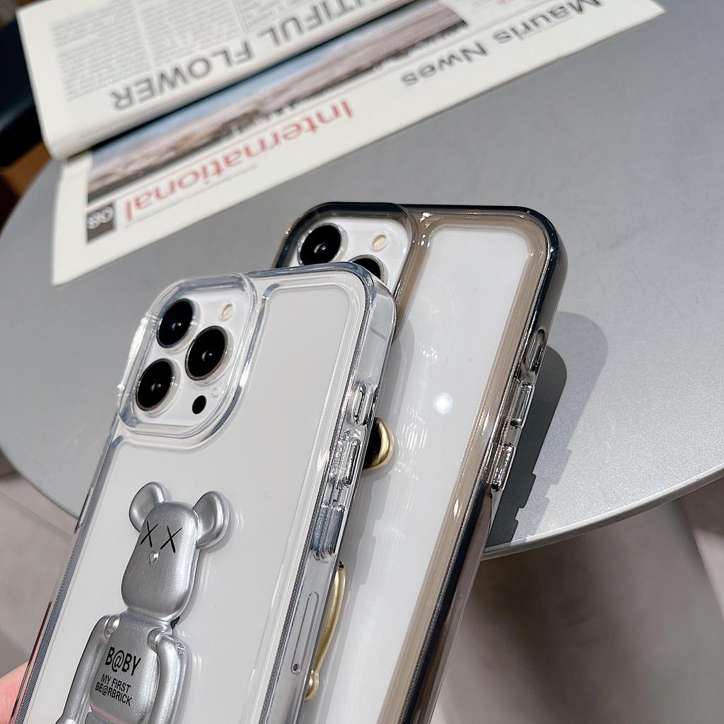 Ốp Điện Thoại Acrylic Có Giá Đỡ Hình KAWS 3D Cho IPhone 13Promax 12 11 7Plus X Xs Max XR