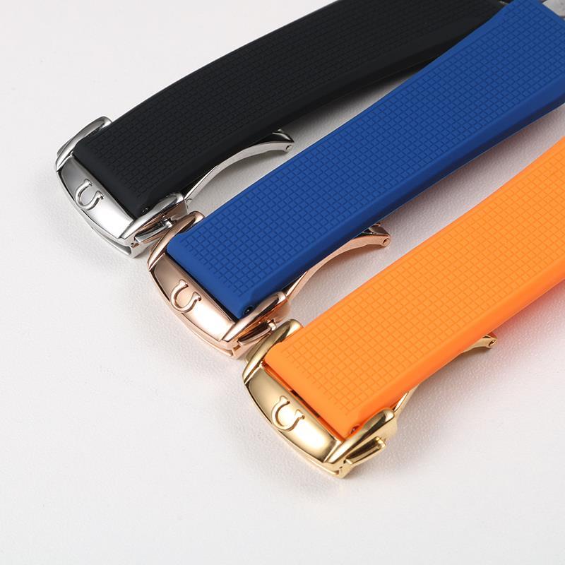 Dây Đồng Hồ Đeo Tay Thời Trang Bằng Cao Su Silicone Cao Cấp Omega Butterfly Flying 300 Seahorse 600 Omega 21mm
