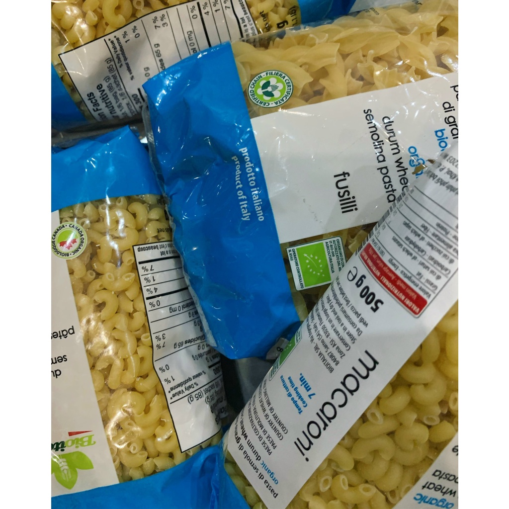 Các loại nui macaroni hữu cơ