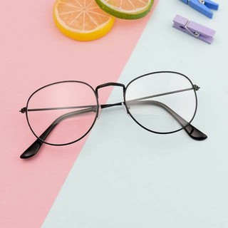 Kính Nobita Không Độ Kính Oval Ulzzang Không Màu Gọng Đen Thời Trang MANDO -         KM005