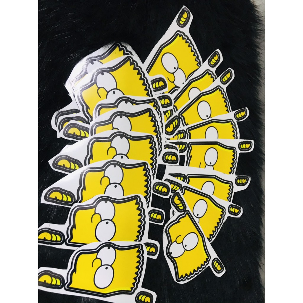 DECAL TEM DÁN HÌNH CẬU BÉ VÀNG NÚP SIMPSON DÁN TRANG TRÍ XE MÁY, LAPTOP, ĐIỆN THOẠI ĐỦ THỨ CHỖ