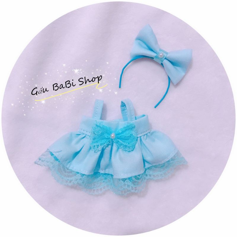 Đầm búp bê tông xanh size 1/8 baboliy, 5inch, ob11, ddf, babies, xinji, blythe, animator 40cm