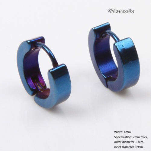 Khuyên tai inox tròn 4cm nhiều màu tùy chọn thời trang