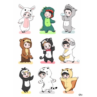 Sticker nhãn dán boy fashion cute trang trí
