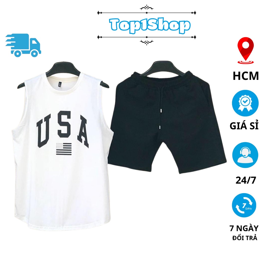 [ 3 Lỗ- Siêu Mát ] Đồ Bộ Thể Thao Nam USA sát nách cực chất 2023