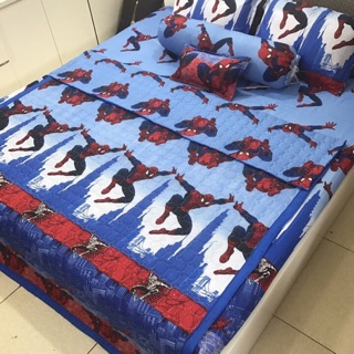 Trọn bộ chăn hè kèm ga gối cotton Poly -> chát chọn mẫu