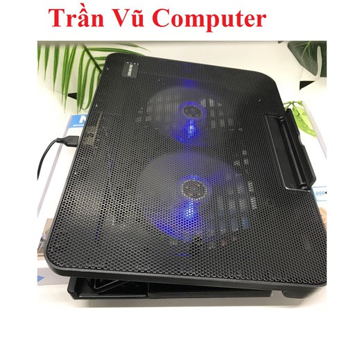 Đế tản nhiệt N99, Giá Đỡ Quạt Tản Nhiệt Cho Laptop N99, Đế tản nhiệt 2 fan chạy êm, hút mạnh làm mát cực nhanh