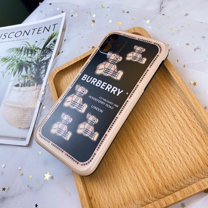 Ốp iphone bbr nhiều gấu viền nâu dành cho Iphone Xs Max/11/11Pro Max/12Pro/12Pro Max