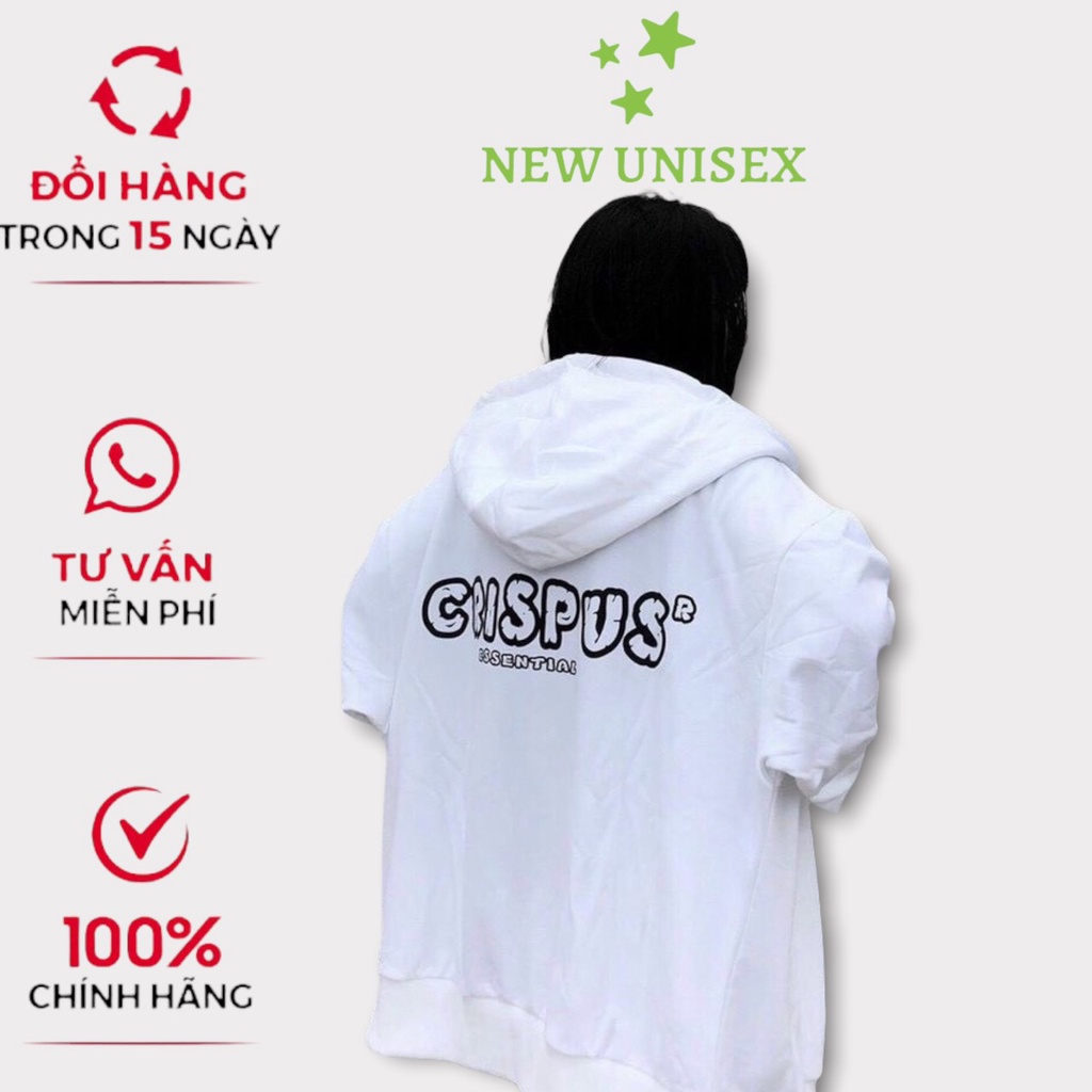 Áo khoác Hoodie nỉ Jacket dây kéo chất nỉ form rộng Unisex nam nữ có mũ CRISPLUS thời trang -TP [NewUnisex]
