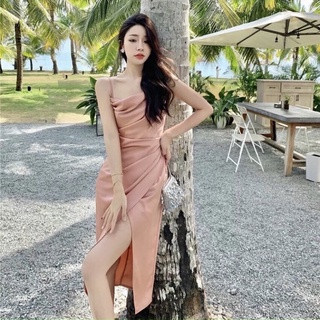 Đầm dự tiệc body 2 dây cổ đỗ MLXL [Kèm ảnh thật]