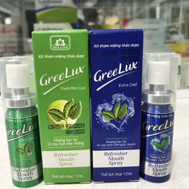 Xịt thơm miệng thảo dược Greelux Fresh Mint Cool/Extra Cool 12ml - Chính hãng - [Quầy Thuốc Bảo Lâm]