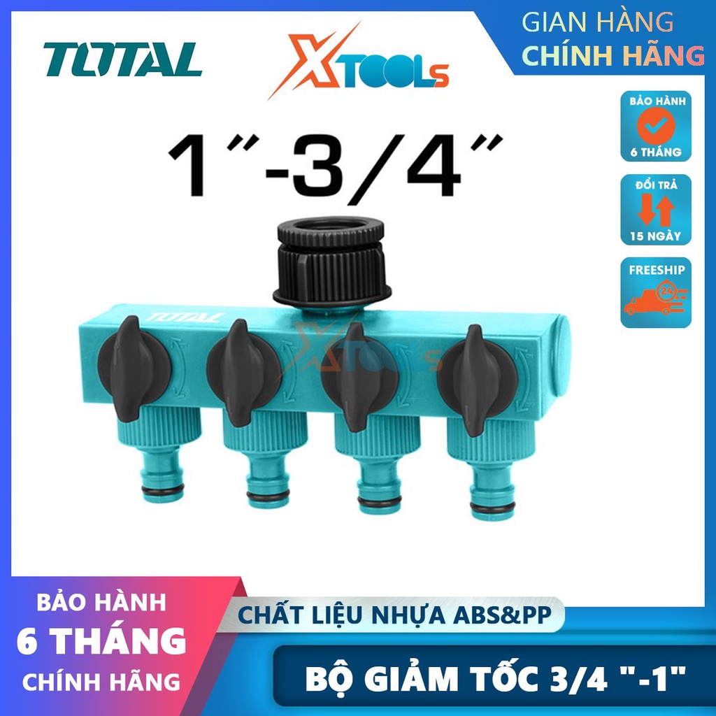 Khớp nối ống nước 4 đầu THHC604101, chất liệu khớp nối ABS, PP với nút ngắt và nút xoay bằng nhựa [CHÍNH HÃNG][XTOOLS]