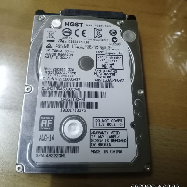 Ổ cứng hdd laptop 320GB tháo máy mới