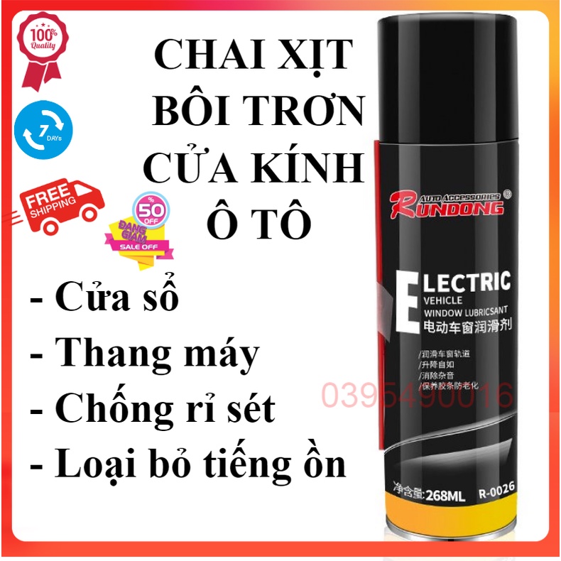 Chai bình xịt bôi trơn gioăng cửa kính ô tô xe hơi dung dịch bảo dưỡng làm mới cao su chống kẹt , xịt phá rỉ sét