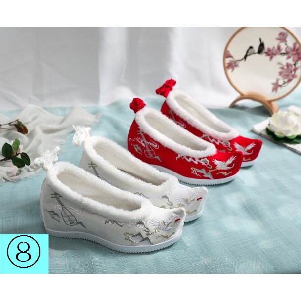 Giày Đế Dày Thêu Họa Tiết Phong Cách Trung Hoa Cổ Điển