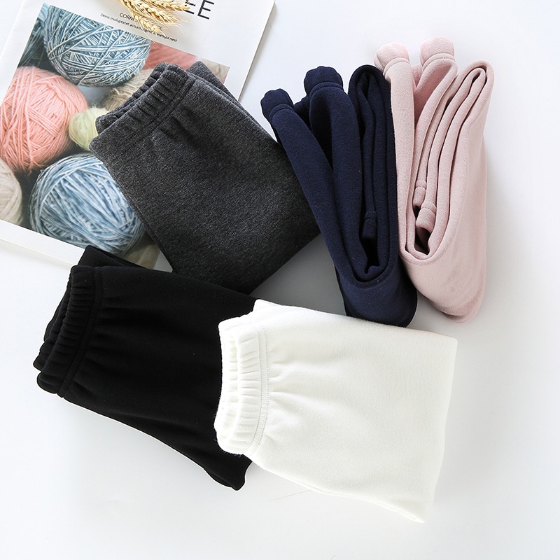 Quần Legging Mềm Mại Dày Dặn Màu Trơn Giữ Ấm Mùa Đông Dành Cho Bé Trai Gái 2-11 Tuổi