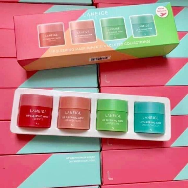 SET 4 MẶT NẠ NGỦ MÔI LANEIGE LIP SLEEPING MASK MINI KIT 8g/lọ