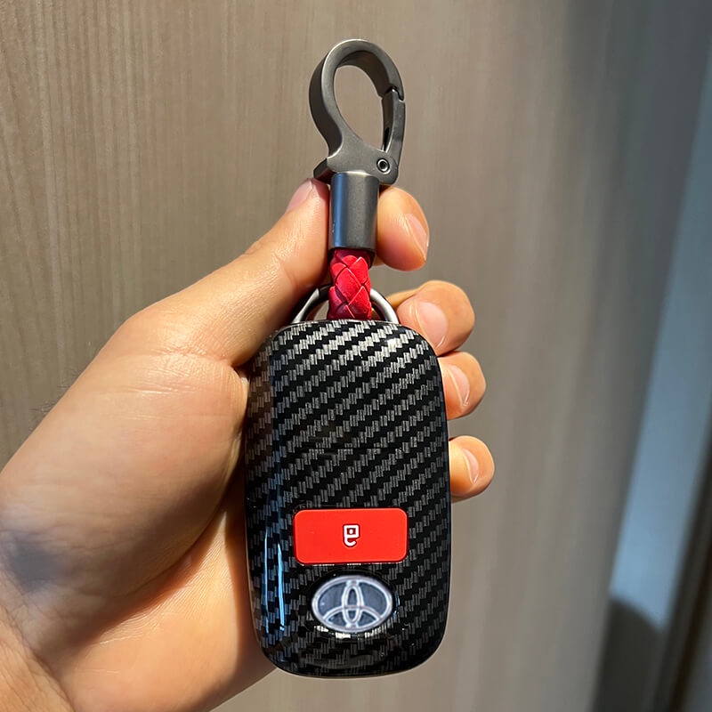 Vỏ Bảo Vệ Chìa Khóa Điều Khiển Từ Xa Bằng Sợi Carbon Cho Xe Hơi Toyota Veloz Raize Avanza2022
