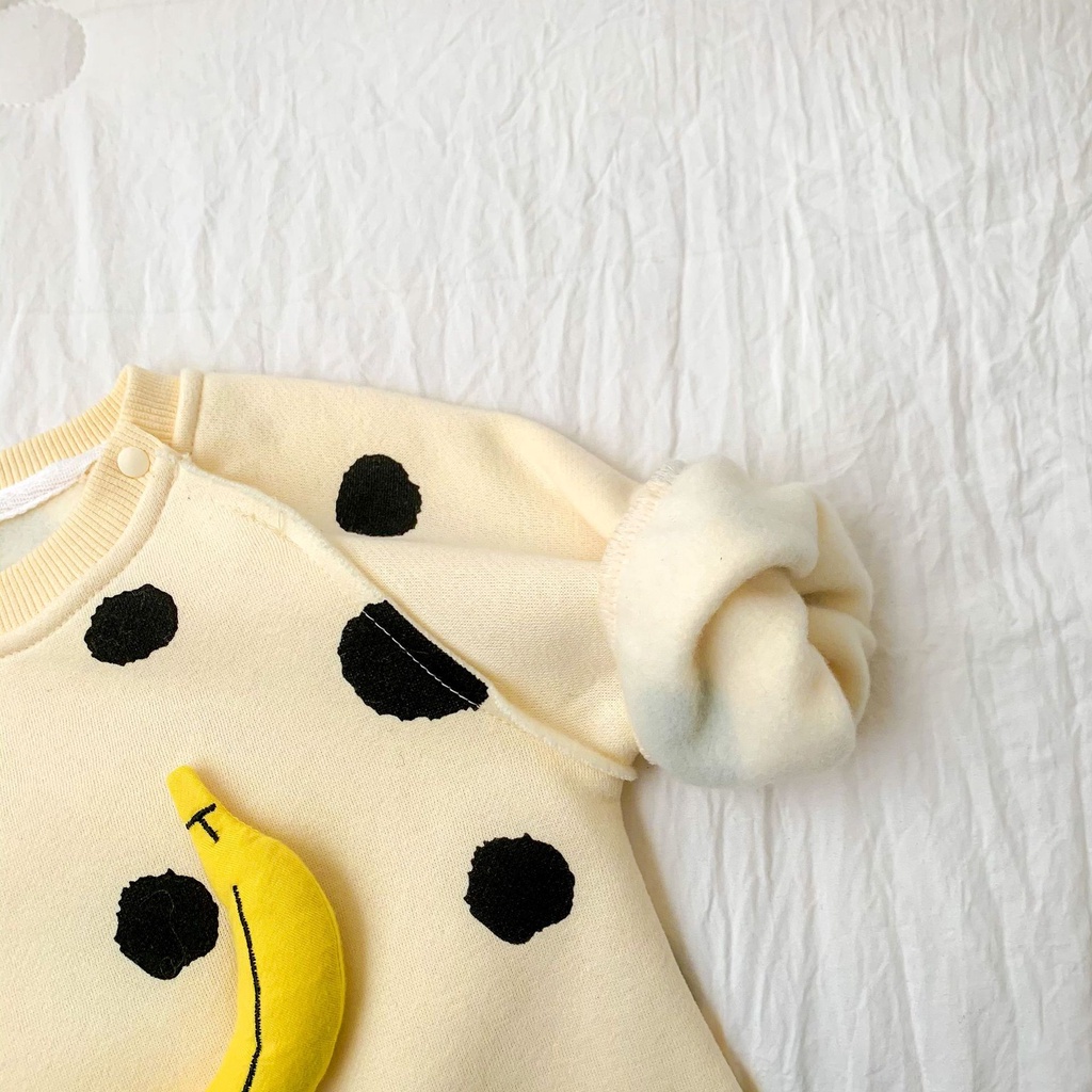 Áo liền quần in hình trái chuối/mặt cười đáng yêu cho bé