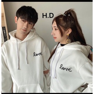  Combo 2 áo đôi nỉ thun dài tay nam nữ LoVe Love phong cách Ulzzang