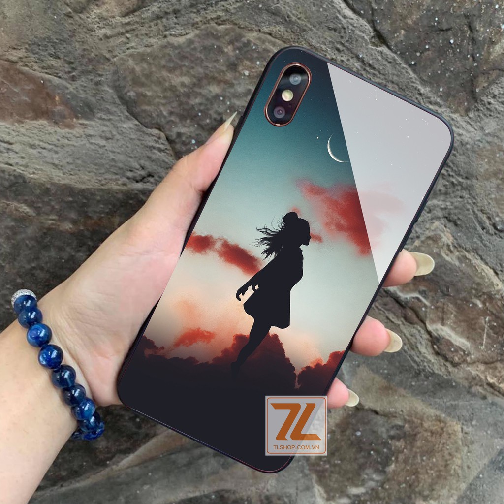 Ốp Lưng Iphone Mặt Sau Kính Cường Lực Alone Girl Ip6/6s/6plus/6s/7/8/7plus/8plus/x/xs/xsmax/11/11pro/11promax/ip12