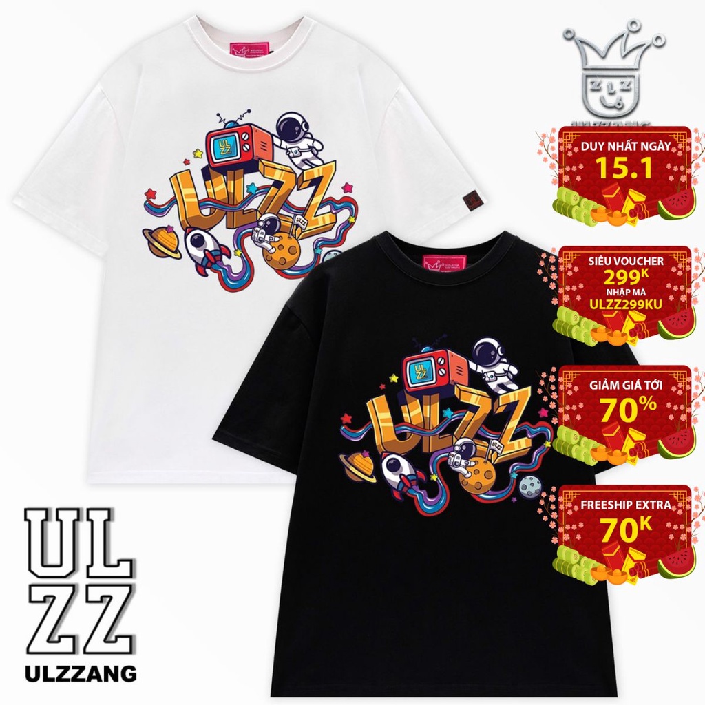 Áo thun local brand ULZZ ulzzang astronaut unisex tay lỡ form dáng rộng U-9