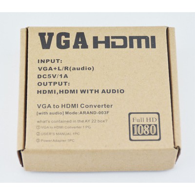 Đầu chuyển đổi VGA sang HDMI hỗ trợ âm thanh cao cấp