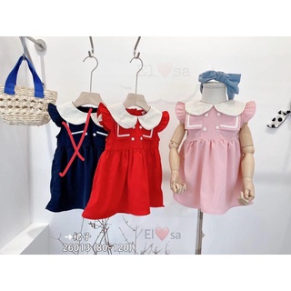 Váy bé gái cổ sen cánh tiên phong cách Hàn Quốc siêu xinh cho bé 1-5 Tuổi