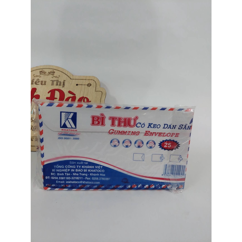1 Tập  Phong Bì Bao Thư Sọc Ngắn Có Keo Dán Sẵn 5k