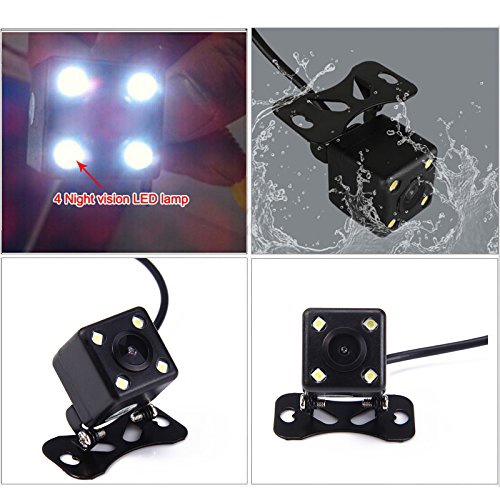 Camera lùi cho ô tô dùng chung các loại màn, chống nước, xem ban đêm, hệ thường CCD, NTSC hỗ trợ 4 led xem ban đêm tốt