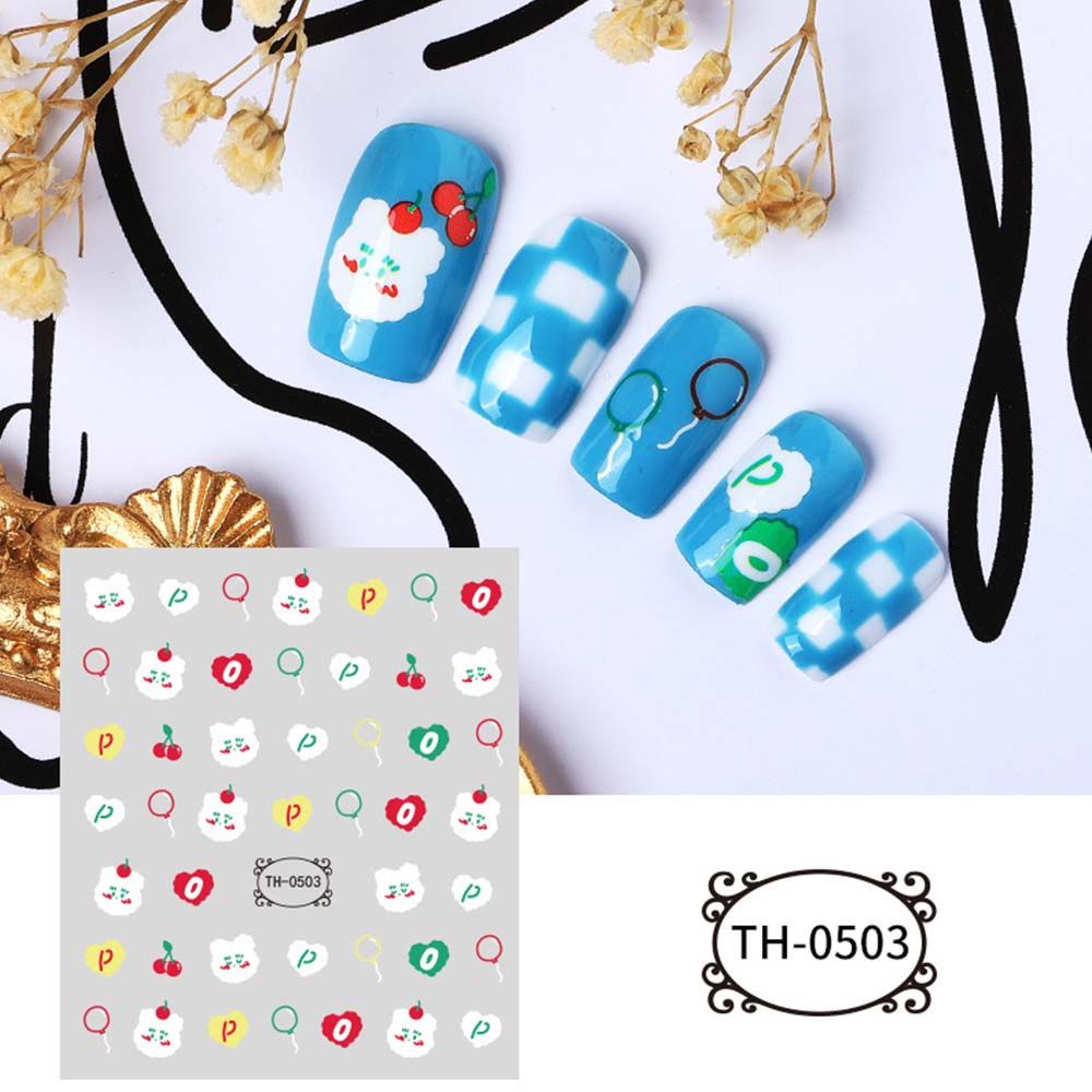 [Hàng mới về] Miếng dán trang trí móng tay họa tiết động vật năm mới dễ thương diy