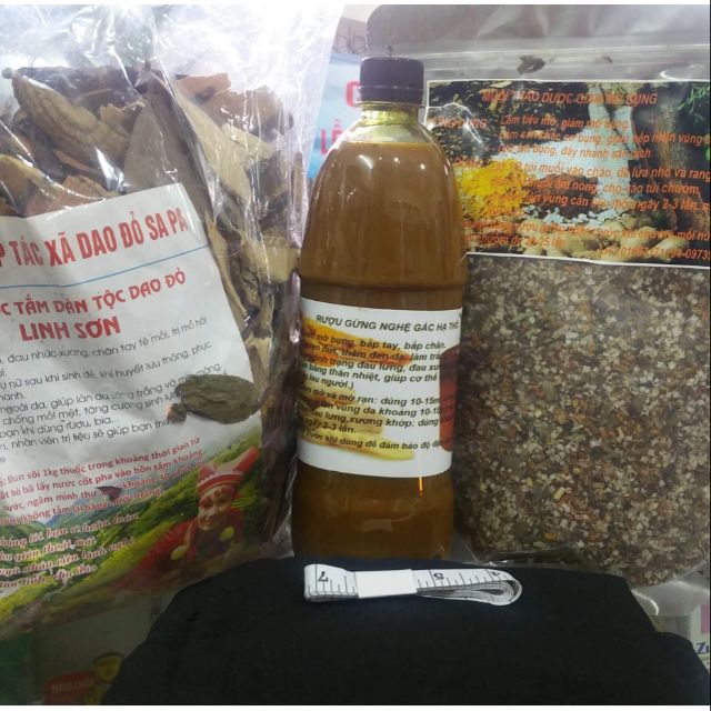 Combo bộ sản phẩm sau sinh gồm muối thảo dược, túi chườm, ruợu nghệ gừng, lá tắm dân tộc dao
