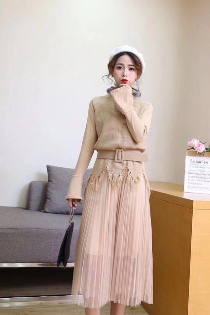 Set váy áo len hàng quảng châu cao cấp loại 1