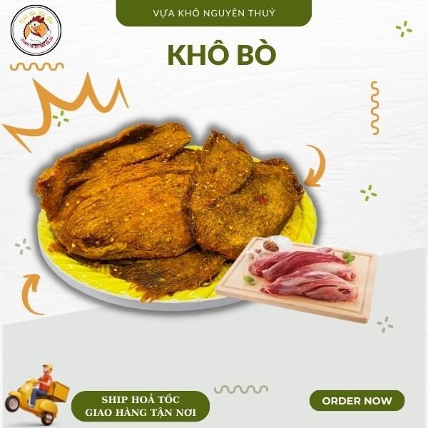 1000 Gram Khô Bò ngon đạt chuẩn ATVSTP  | Khô Gà Bà Già