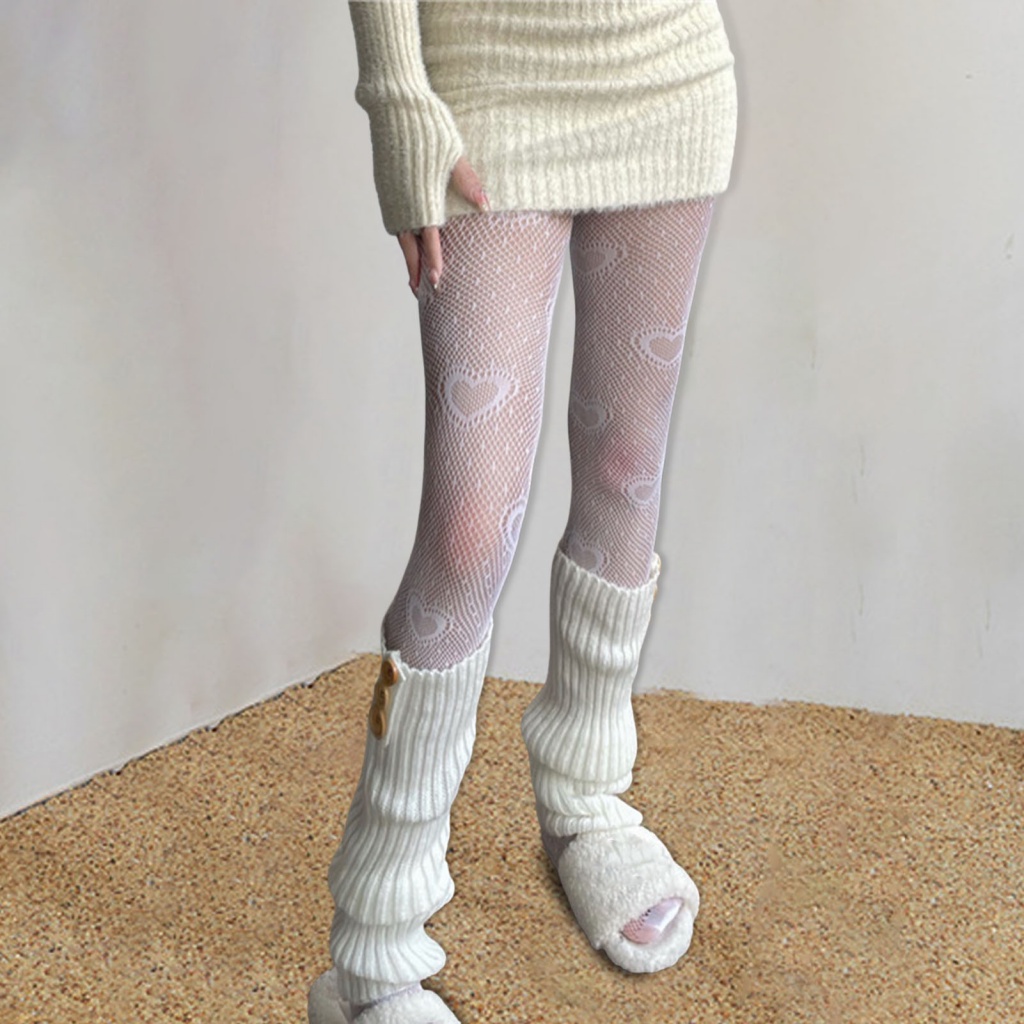 &lt; Citydiscount &gt; Quần Tất Lưới Rỗng Họa Tiết Trái Tim Dễ Thương Cho Bé Gái