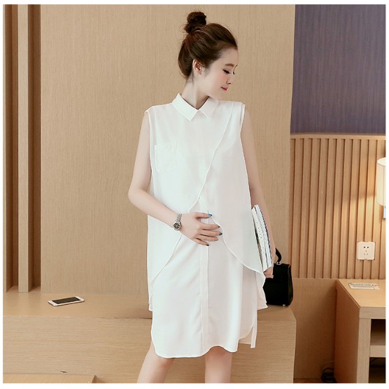 Váy bầu công sở cổ sơ mi sang trọng! Hình thật đi kèm