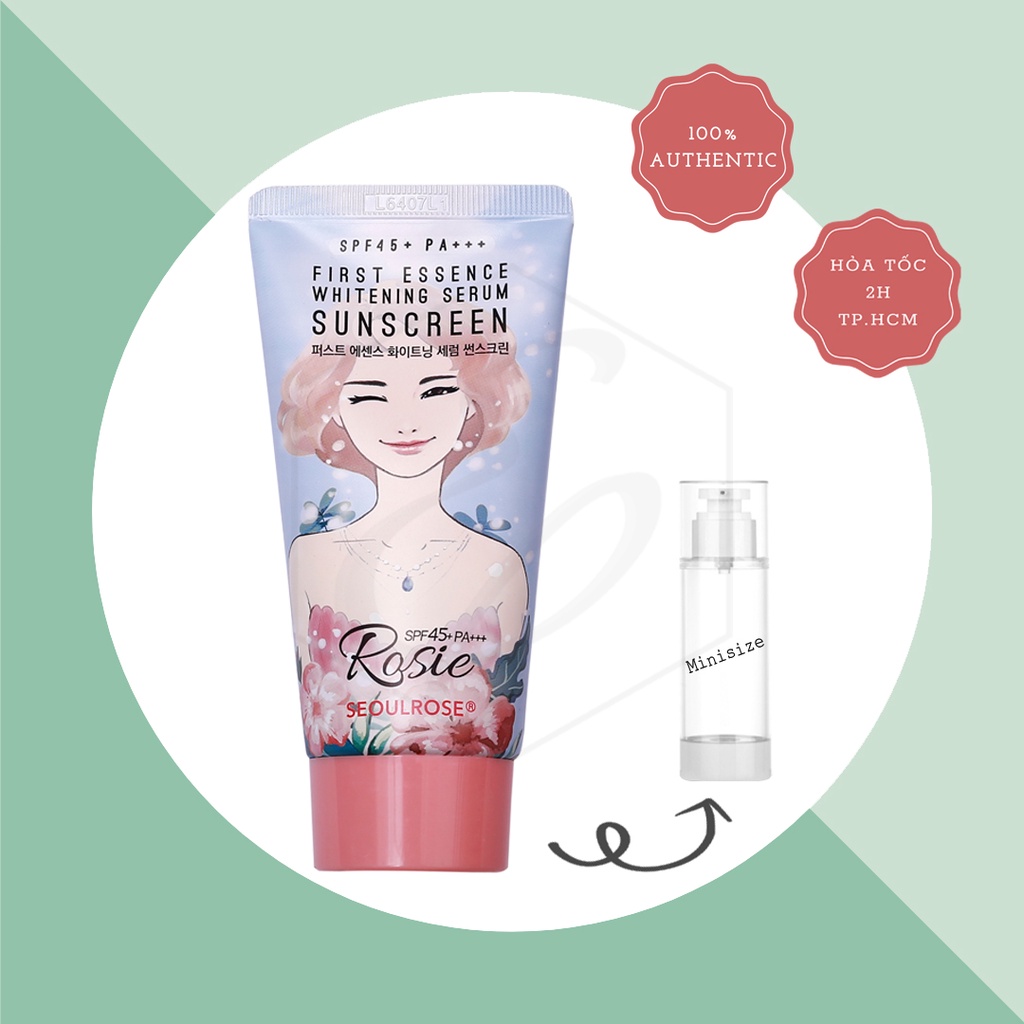 Kem Chống Nắng SeoulRose Rosie First Essence Whitening Serum Sunscreen SPF 45/PA+++ - 45g