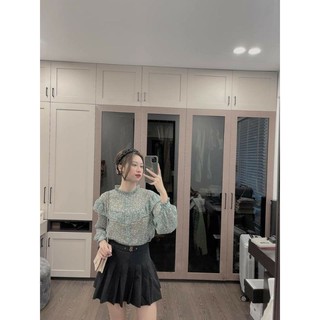 Áo xanh hoa nhí cúc bọc