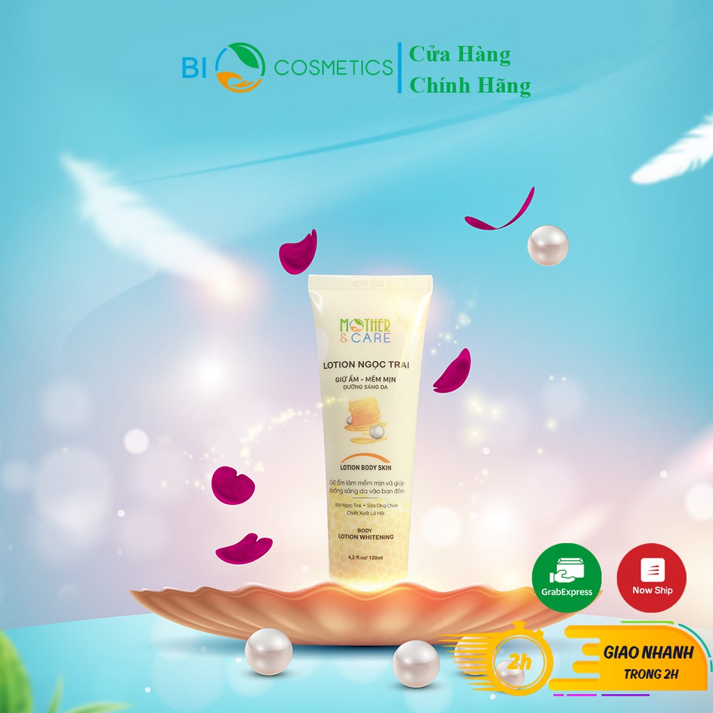 Lotion Ngọc Trai Dưỡng Thể Trắng Da BIOCOSMETICS, Kem Giữ Ẩm Làm Trắng Hồng Body Ban Đêm 120ml